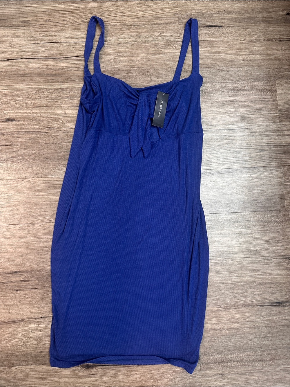 Sleeveless Royal Blue Tie-Front Tank Top - BCBG plus size xxl